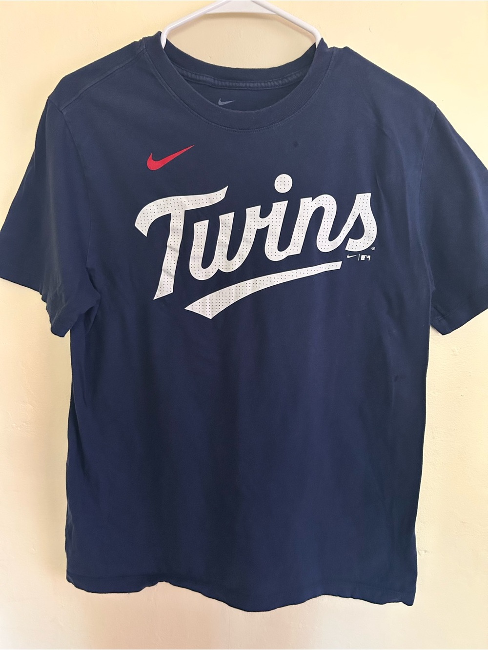 Nike Navy Blue "Twins" Short-Sleeve Tee with Red Swoosh